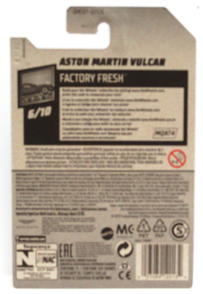 2020 Hot Wheels ASTON MARTIN VULCAN White with Black & Red Stripes 88/250 Factory Fresh 6/10 New - Image 2