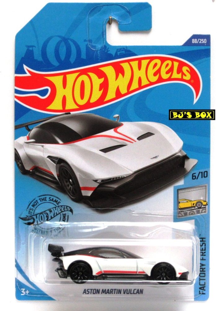 2020 Hot Wheels ASTON MARTIN VULCAN White with Black & Red Stripes 88/250 HW Factory Fresh 6/10 New