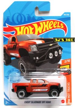 2021 Hot Wheels CHEVY SILVERADO OFF ROAD 185/250 Orange 4x4 Pickup Truck 2/10 HW Hot Trucks New