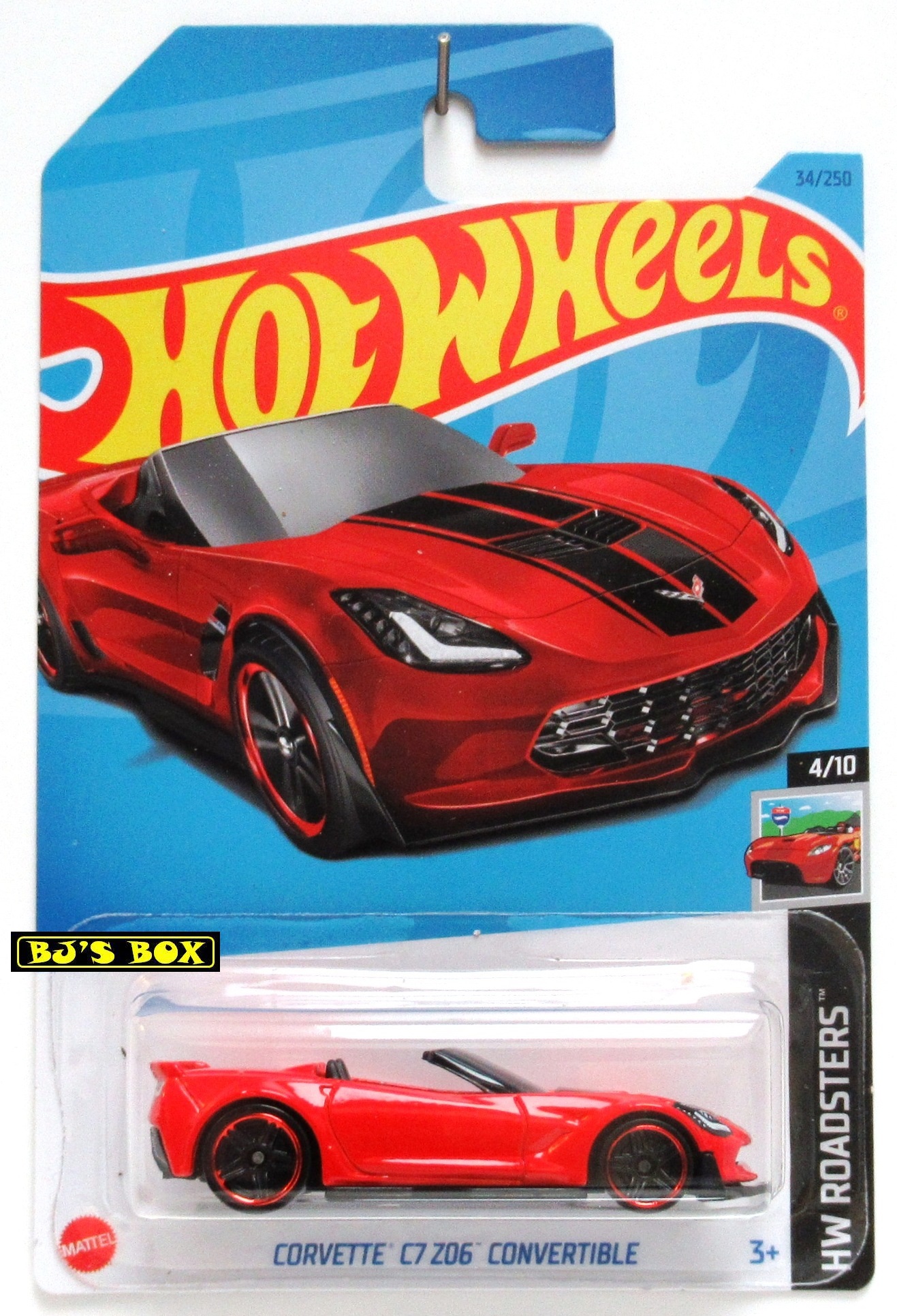 2023 Hot Wheels CORVETTE C7 Z06 CONVERTIBLE Red Chevy #34 HW Roadsters 4/10 New