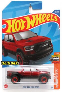 2022 Hot Wheels 2020 RAM 1500 REBEL Red & Black Dodge 4X4 Pickup #23/250 HW Hot Trucks 1/10 New