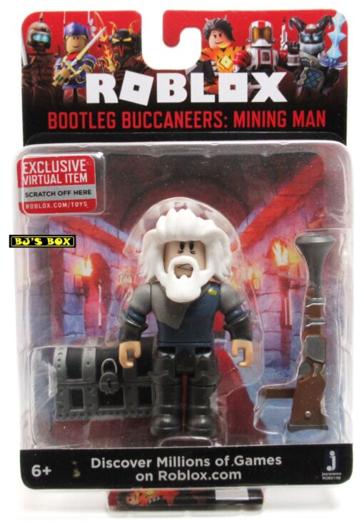 Roblox BOOTLEG BUCCANEERS MINING MAN Mini Action Game Figure with Exclusive Virtual Code New