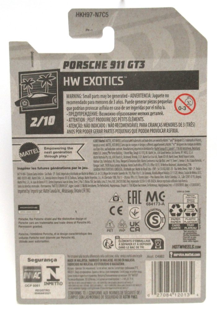 2023 Hot Wheels PORSCHE 911 GT3 Red Black German Sports Car #177 HW Exotics 2/10 New - Image 2