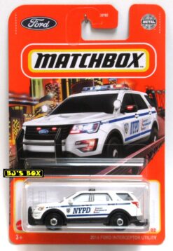 2022 MATCHBOX 2016 FORD INTERCEPTOR UTILITY #95/102 WHITE NYPD POLICE SUV VEHICLE NEW