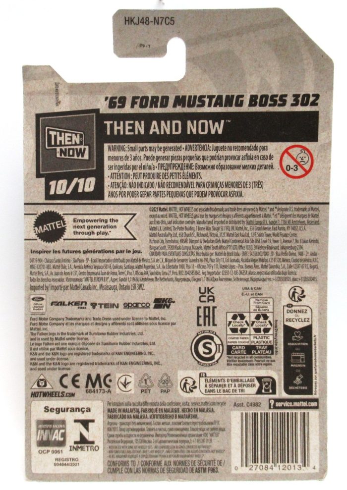 2023 Hot Wheels Then and Now Pair '07 FORD MUSTANG and ’69 FORD MUSTANG BOSS 302 Falken Racing Green Blue #205 #244 New - Image 6