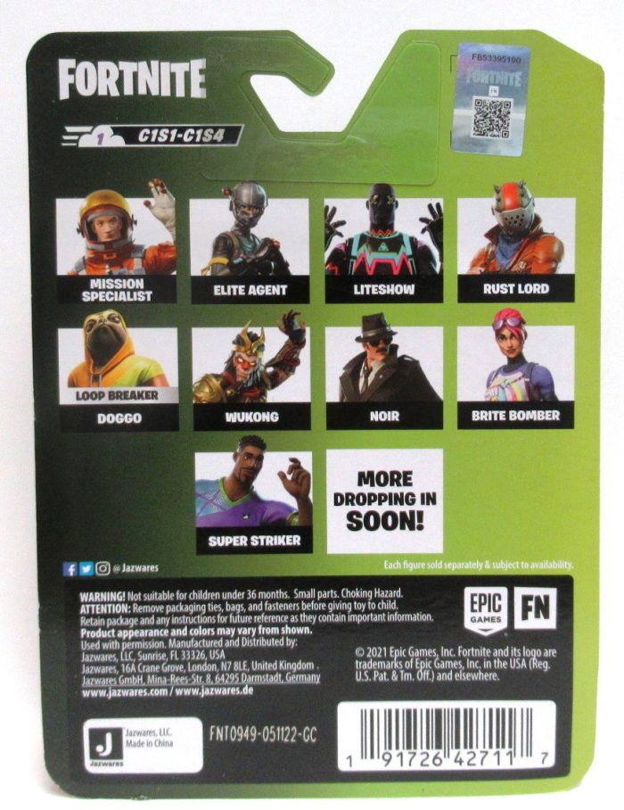 FORTNITE Legendary Micro Series #18 SKULL TROOPER (Green Glow) 2.5in. Figure and Accessory C1S1 New - Image 2