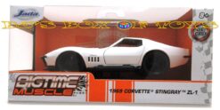 Jada Toys Die-Cast 1969 CORVETTE STINGRAY ZL-1 White BigTime Muscle 1:32 Scale New