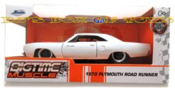 Jada Toys Die-Cast 1970 PLYMOUTH ROADRUNNER White Mopar Classic BigTime Muscle 1:32 Scale New
