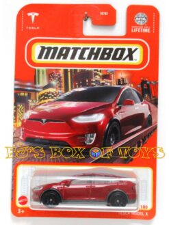 2024 Matchbox TESLA MODEL X Red Electric Car #18/100 MBX Metro New