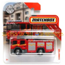 2018 Matchbox Short Card SCANIA P 360 Red German Fire Truck #56/125 MBX Rescue 6/30 New