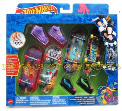 2023 Hot Wheels Skate Tony Hawk TRICKED OUT PACK 4 Exclusive Finger Boards and Shoes New