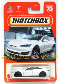 2023 Matchbox 70 Years TESLA MODEL S White 4dr Electric Car #86/100 New
