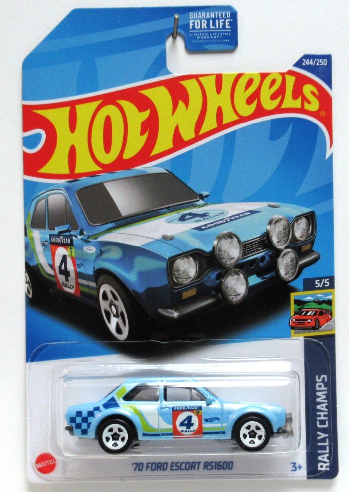 2022 Hot Wheels '70 FORD ESCORT RS1600 Blue British Rally Racer #244/250 Rally Champs #5/5 New