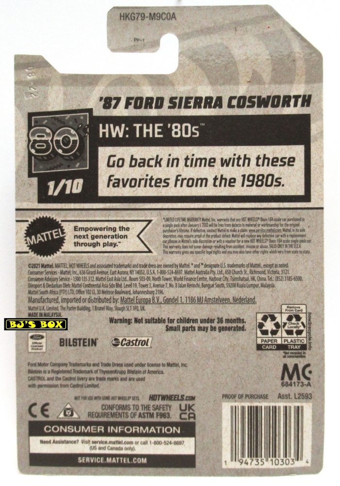 2023 Hot Wheels '87 FORD SIERRA COSWORTH Red Rally Racer #2 HW THE 80's 1/10 New - Image 2