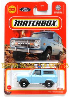 2024 Matchbox 1970 FORD BRONCO Light Blue Classic 4x4 SUV #29/100 MBX Adventure New
