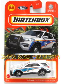 2024 Matchbox 2023 FORD POLICE INTERCEPTOR UTILITY White Paramedic Explorer #36/100 MBX RoadTrip New