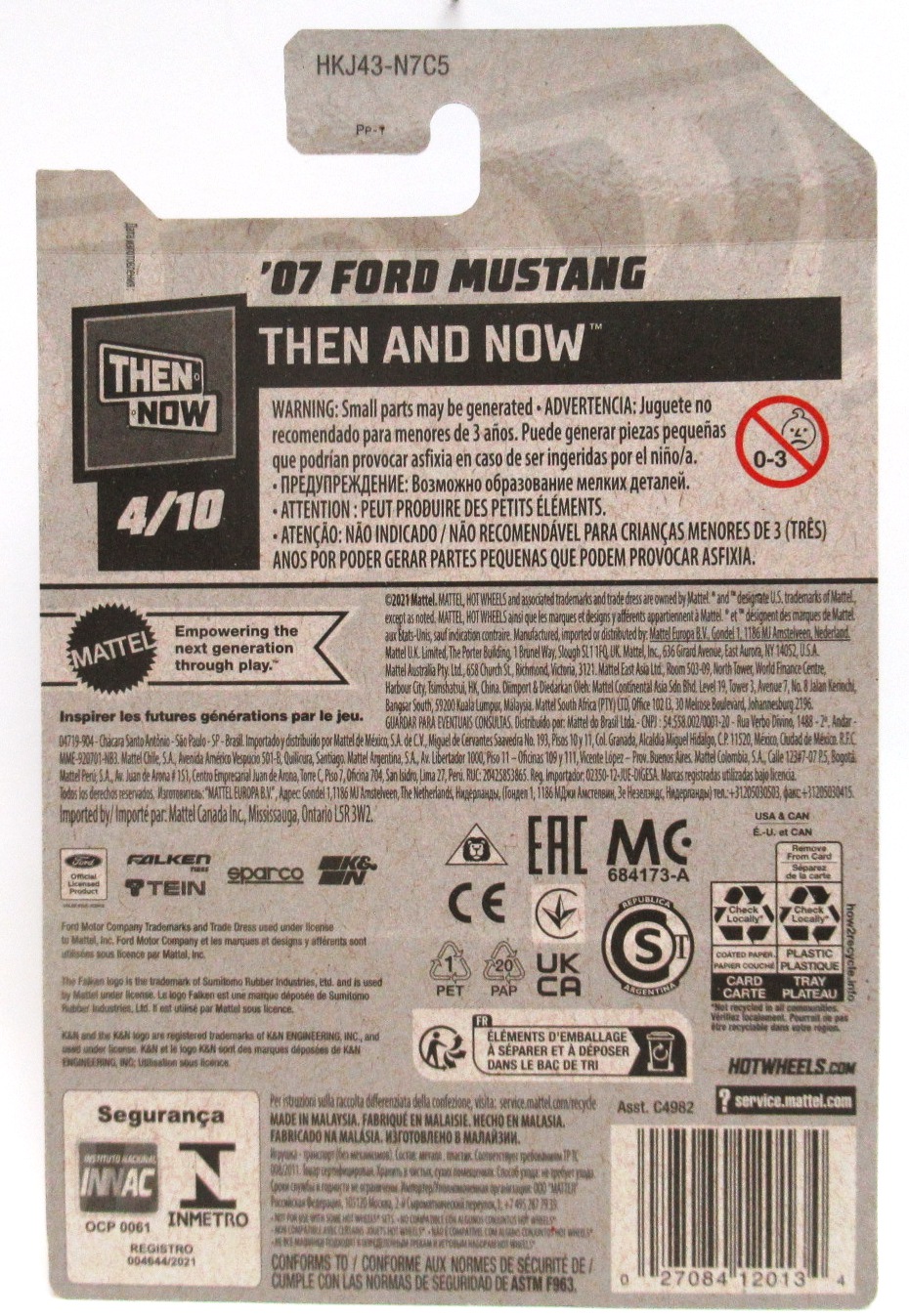 2023 Hot Wheels Then and Now Pair '07 FORD MUSTANG and ’69 FORD MUSTANG BOSS 302 Falken Racing Green Blue #205 #244 New - Image 5