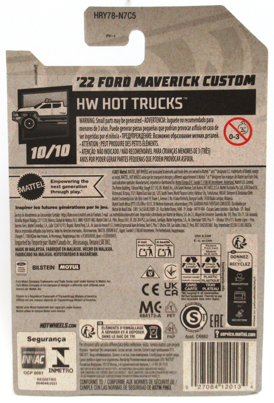 2024 Hot Wheels '22 FORD MAVERICK CUSTOM Blue Race Pickup Truck #196 HW Hot Trucks 10/10 New - Image 2