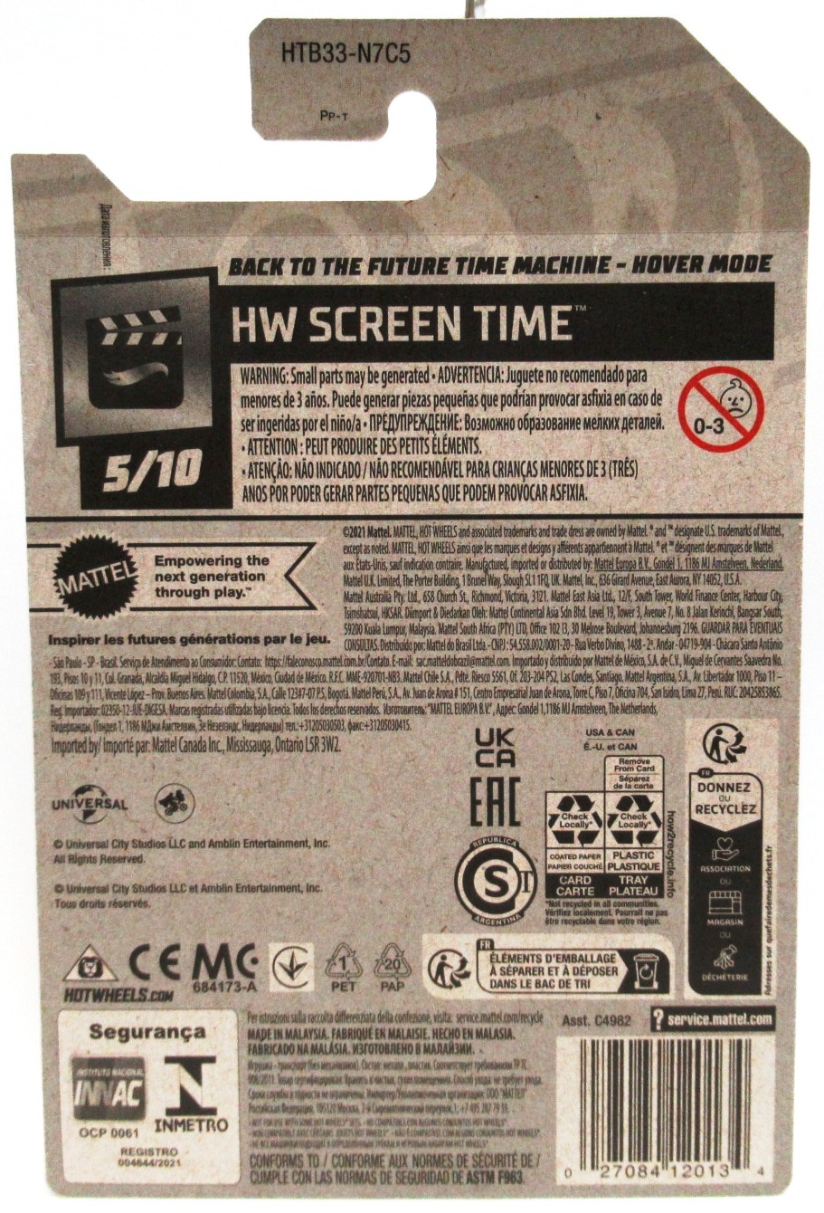 2024 Hot Wheels BACK TO THE FUTURE TIME MACHINE-HOVER MODE Silver DeLorean #60 HW Screen Time 5/10 New - Image 2