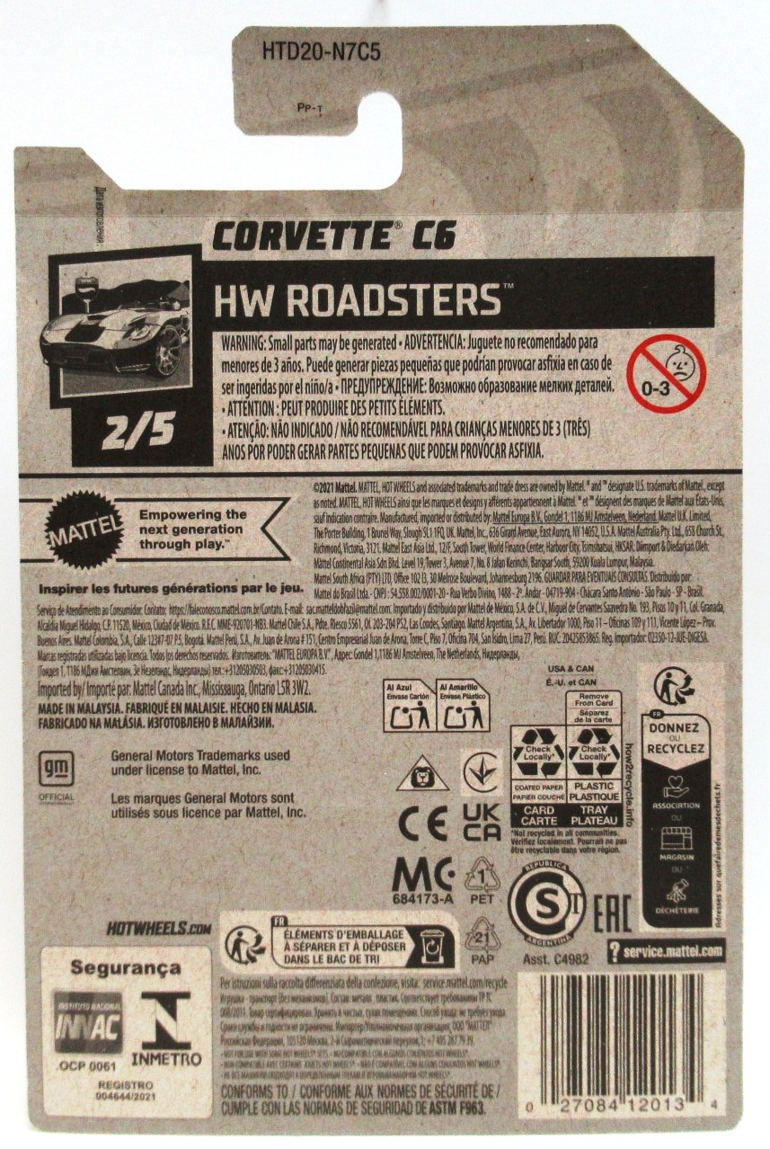 2024 Hot Wheels CORVETTE C6 Yellow Classic Chevy Convertible #40 HW Roadsters 2/5 New - Image 2