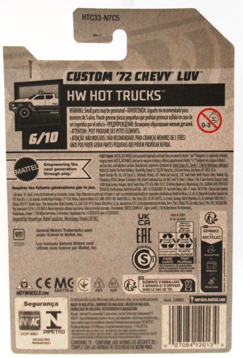 2024 Hot Wheels CUSTOM '72 CHEVY LUV Green Compact Race Pickup Truck #118 HW Hot Trucks 6/10 New - Image 2