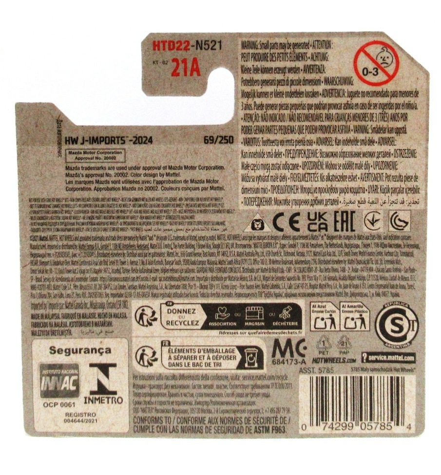 2024 Hot Wheels '15 MAZDA MX-5 MIATA Orange Racing Sports Car #69 Short Card HW J-Imports 3/10 New - Image 2