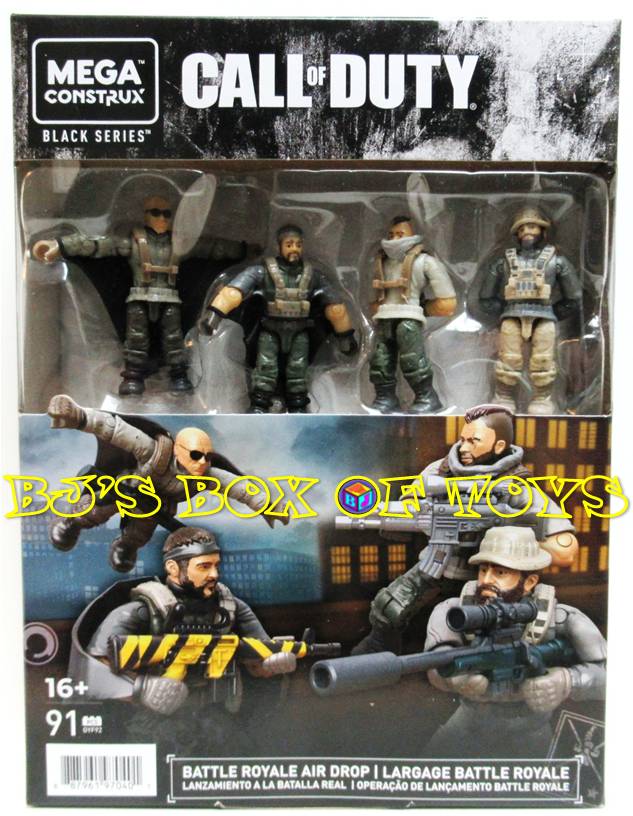 CALL OF DUTY Mega Construx Black Series BATTLE ROYALE AIR DROP 91 Pcs. 4 Game Figures with Accessories New