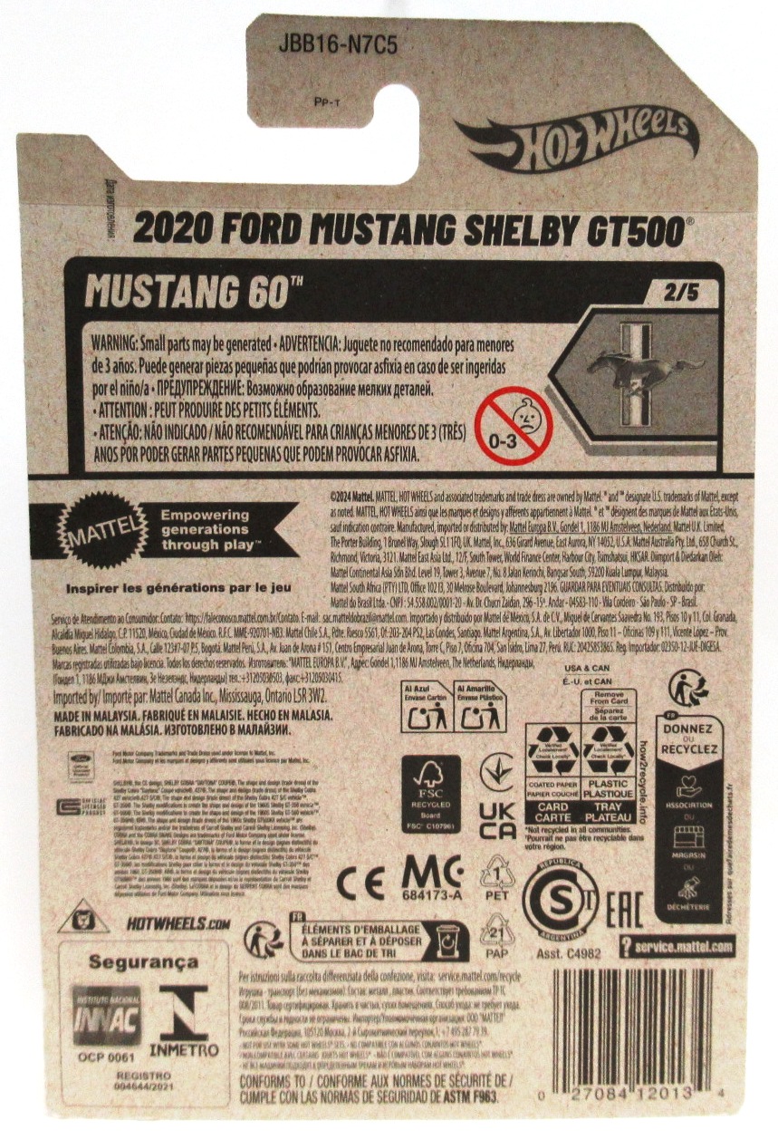 2025 Hot Wheels 2020 FORD MUSTANG SHELBY GT500 Copper Orange Muscle Car #73 Mustang 60th 2/5 New - Image 2