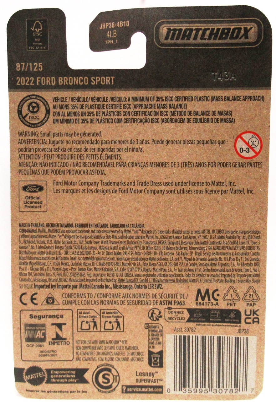 2025 Matchbox 2022 FORD BRONCO SPORT Red #87 New - Image 2