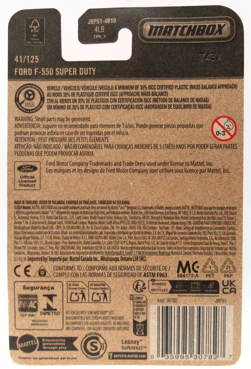 2025 Matchbox FORD F-550 SUPER DUTY Blue #41 New - Image 2