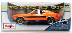 1970 FORD MUSTANG MACH-1 Orange 1:18 Scale Maisto Special Edition Classic 428 Cobra Jet Muscle Car New