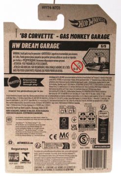 2025 Hot Wheels '68 CORVETTE - GAS MONKEY GARAGE Green Custom Race Car #134 HW Dream Garage 5/5 New