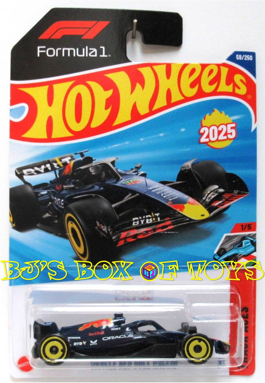 2025 Hot Wheels ORACLE RED BULL RACING Blue Formula 1 F1 Race Car #59 Track Aces 1/5 New