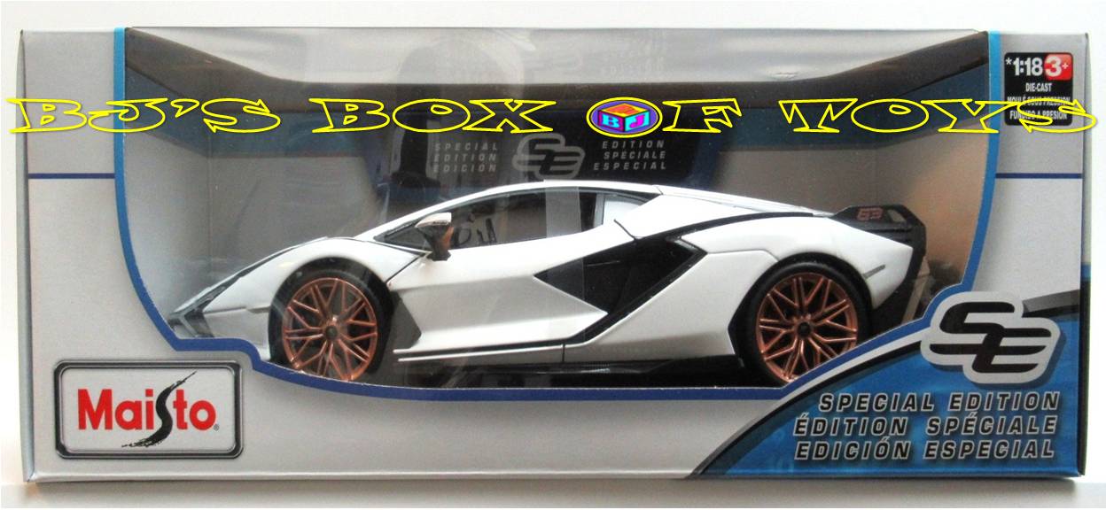 LAMBORGHINI SIAN FKP 37 White 1:18 Scale Maisto Hybrid Electric Exotic Italian Mid-Engine Sports Car New