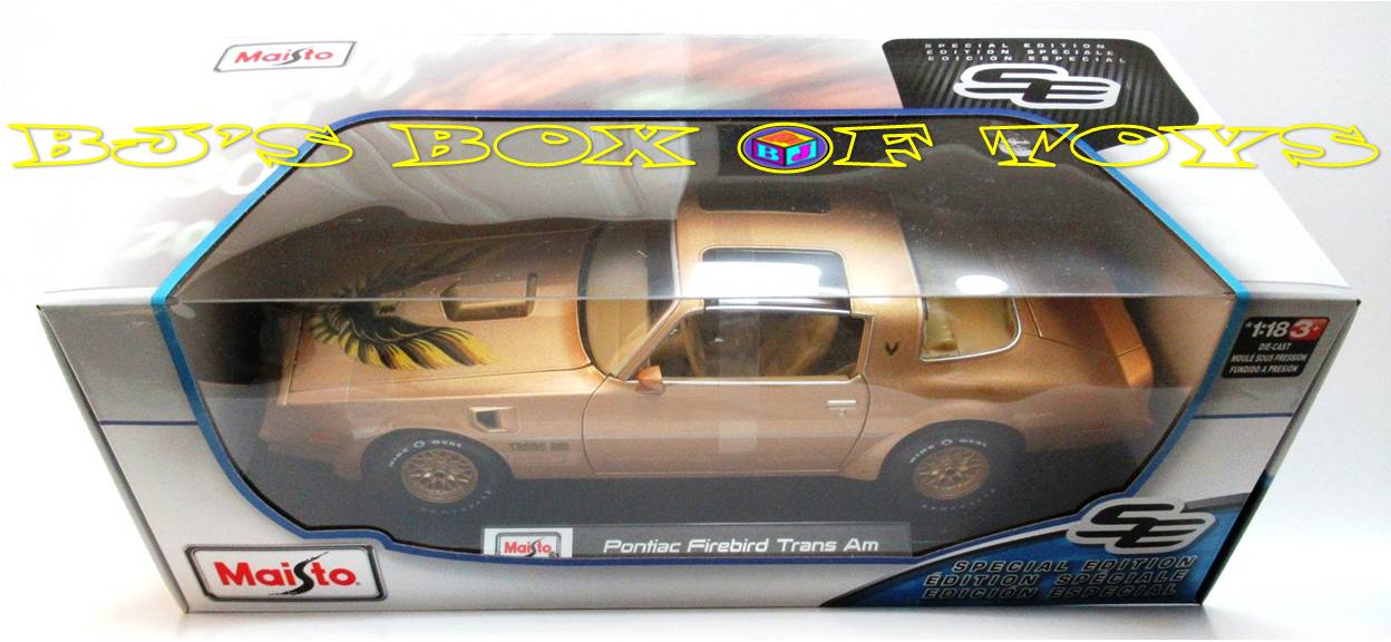 PONTIAC FIREBIRD TRANS AM Gold T-Top 1:18 Scale Maisto Special Edition Classic Muscle Car New