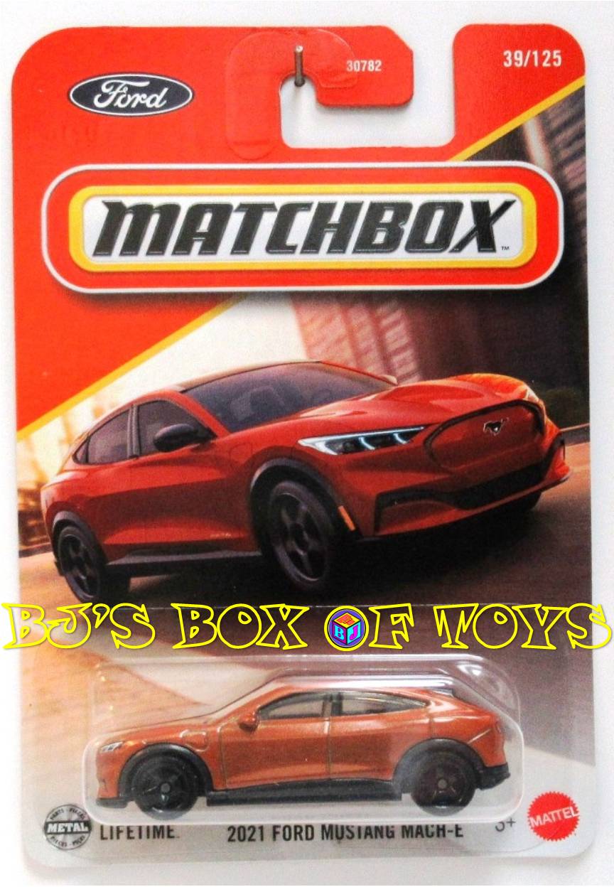 2025 Matchbox 2021 FORD MUSTANG MACH-E Orange 4 Door Electric Pony Car #39/125 MBX City New