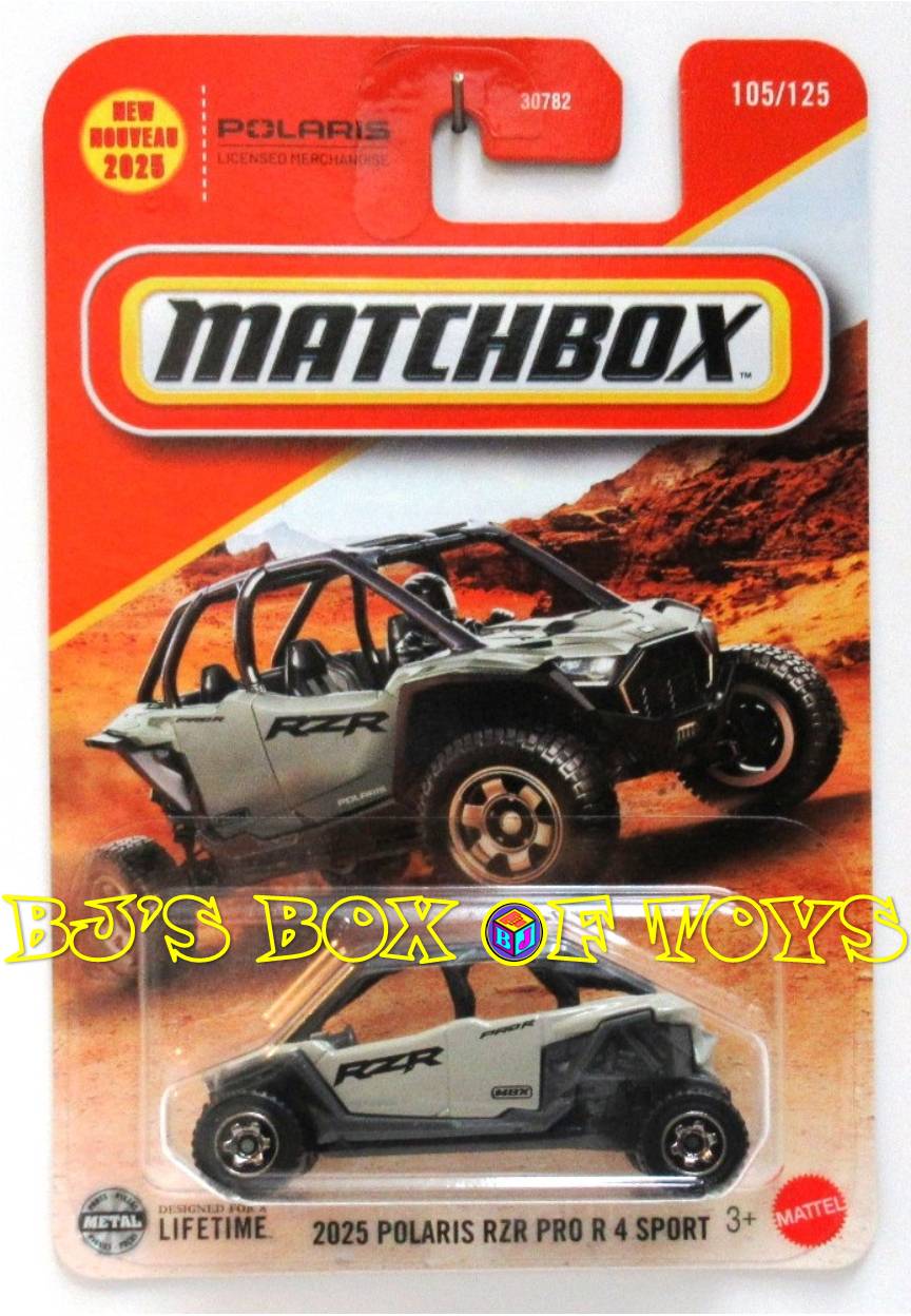 2025 Matchbox 2025 POLARIS RVR PRO R4 SPORT Grey Off-Road 4x4 SXS ATV #105/125 MBX Adventure New