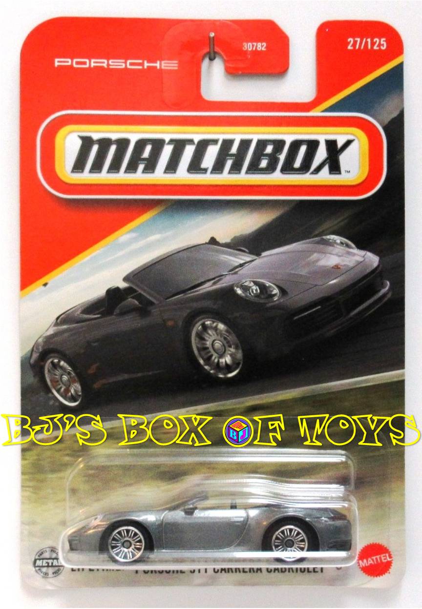 2025 Matchbox PORSCHE 911 CARRERA CABRIOLET Grey Convertible German Sports Car #27/125 MBX Road Trip New