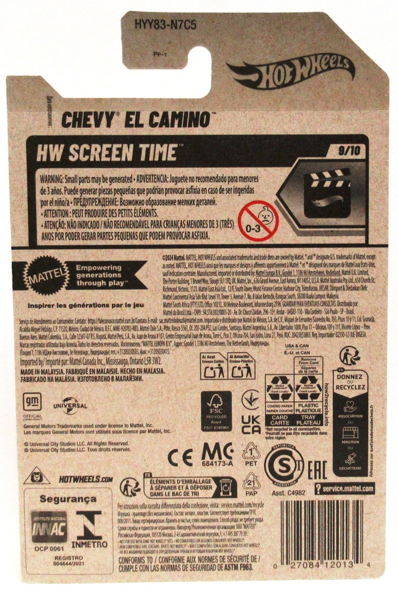 2025 Hot Wheels CHEVY EL CAMINO Black #147 New - Image 2