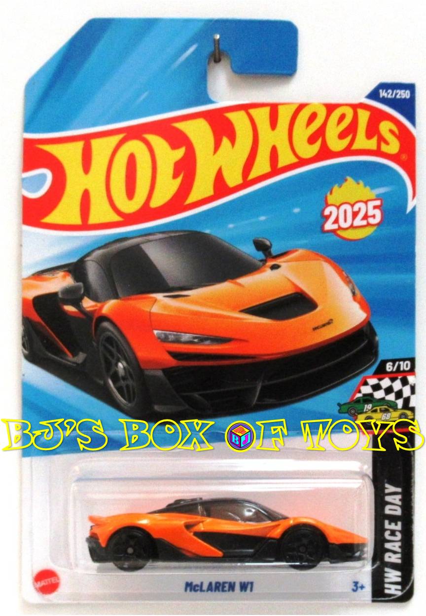 2025 Hot Wheels McLAREN W1 Orange Black Hybrid Hypercar #142 HW Race Day 6/10 New