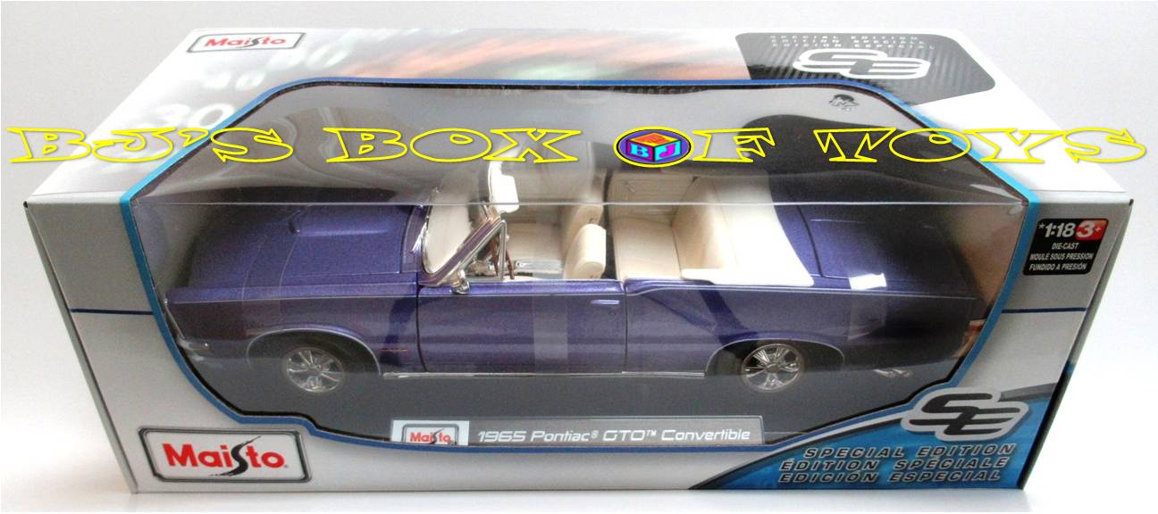 1965 PONTIAC GTO CONVERTIBLE Purple 1:18 Scale Maisto Special Edition Classic Muscle Car New