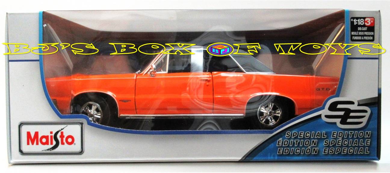 1965 PONTIAC GTO Orange Black 1:18 Scale Maisto Special Edition Classic Muscle Car New