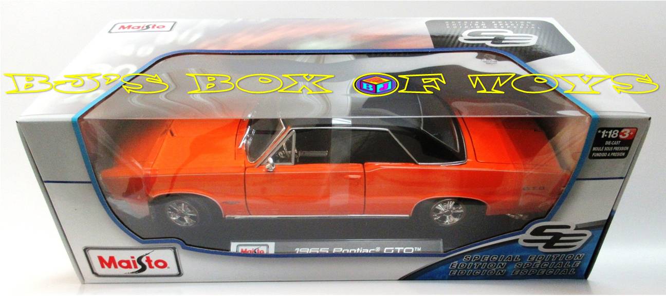 1965 PONTIAC GTO Orange Black 1:18 Scale Maisto Special Edition Classic Muscle Car New