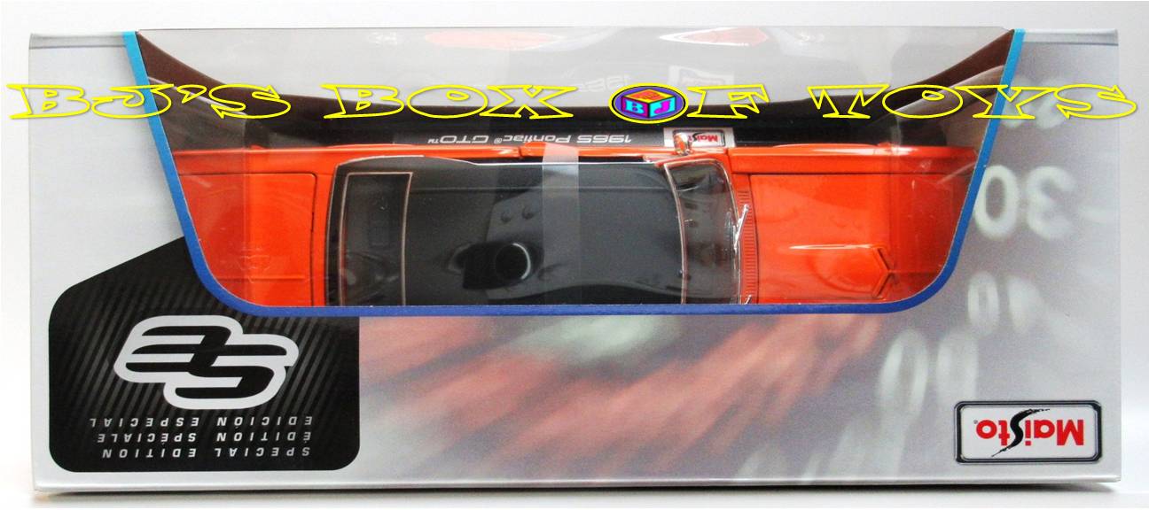 1965 PONTIAC GTO Orange Black 1:18 Maisto New - Image 4