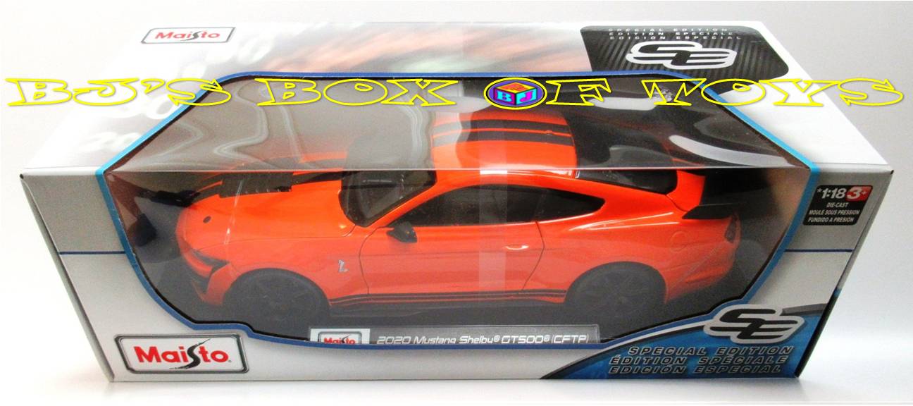 2020 MUSTANG SHELBY GT500 (CFTP) Orange Black 1:18 Scale Maisto Special Edition Ford Factory Muscle Car New