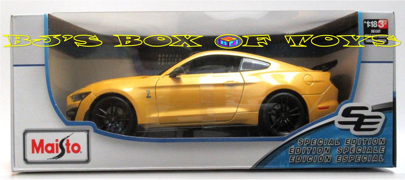2020 MUSTANG SHELBY GT500 Yellow Black 1:18 Scale Maisto Special Edition Ford Factory Muscle Car New
