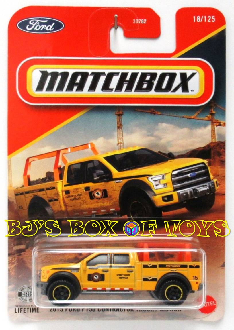 2026 Matchbox 2015 Ford F-150 Contractor Truck Yellow Service Vehicle Pickup #18/125 MBX Construction New