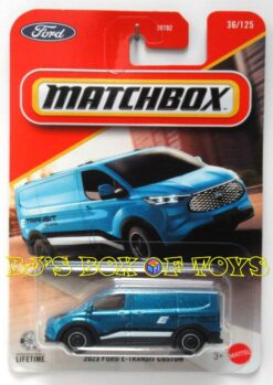 2026 Matchbox 2023 FORD E-TRANSIT CUSTOM Blue Electric Delivery Service Van #36/125 MBX Metro New