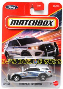 2026 Matchbox FORD POLICE INTERCEPTOR Silver Blue Airport Patrol Vehicle SUV #28/125 MBX Rescue New
