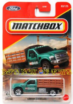 2026 Matchbox Ford F-350 Stake Bed Truck Green Flatbed Farm Pickup #63/125 MBX Construction New